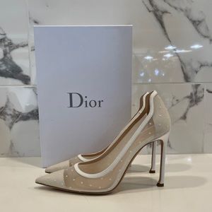 New Christian Dior D-Moi Plumetis Tulle Pumps 38.5